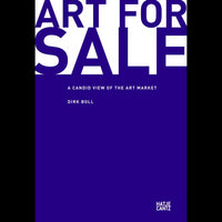 The cover of the book Art for Sale by Dirk Boll, featuring the title in large, overlapping white and purple letters on a purple background.