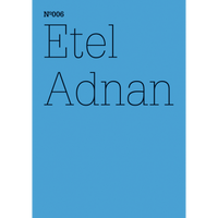 A blue cover with the text Nº006 and Etel Adnan in a thin, black sans-serif font.