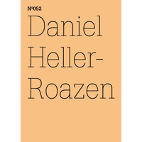 A minimalist cover with thin black text reading Nº052, Daniel Heller-Roazen, on a pale orange background.