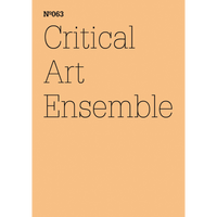 The cover for Nº063, Critical Art Ensemble, in a thin black serif font on a solid peach background.