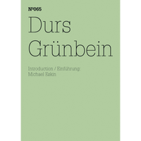 The minimalist, pale green cover of a publication titled Durs Grünbein, N°065, with text in a black sans-serif font.