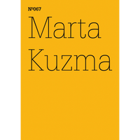 A yellow book cover with black text that reads N°067, Marta Kuzma.