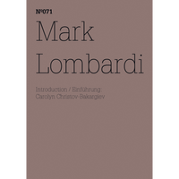 The cover of a book titled Mark Lombardi, Nº071, featuring thin black text on a solid dusty rose background.