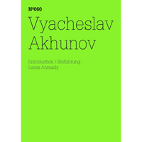 A minimalist book cover with a fluorescent green background and thin black text that reads, N°060, Vyacheslav Akhunov, Introduction / Einführung: Leeza Ahmady.