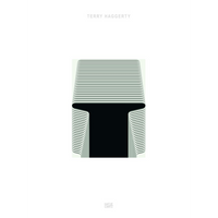 The cover of Terry Haggerty's book, featuring an abstract, three-dimensional form made of green and white stripes that bend around a black void.