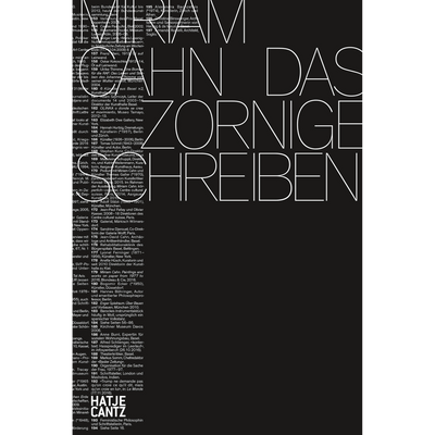 Cover Miriam Cahn. WRITING IN RAGE