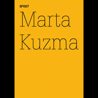 A book cover with a goldenrod yellow background features the text Nº067 Marta Kuzma in a thin, black font.