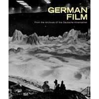 The black-and-white cover of the book German Film shows a crew filming on a surreal set of a mountainous, otherworldly landscape.