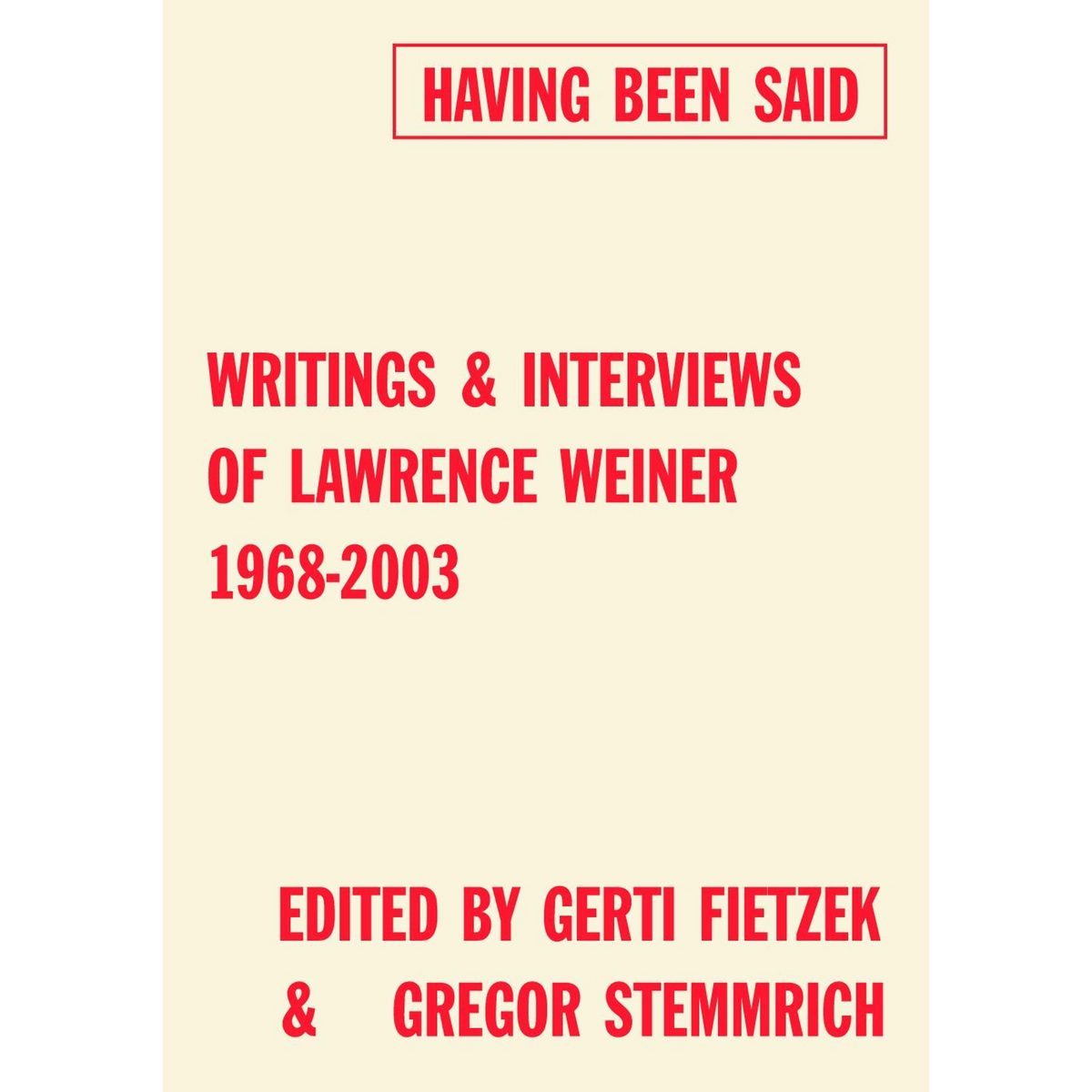 Coverbild Having Been Said