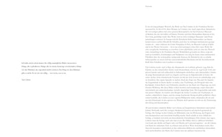 An open book showing a two-page spread with German text against a white background. The left page features a short, centered quote from Vija Celmins. The right page contains several paragraphs of text under the heading Vorwort.