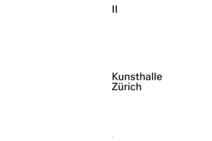 A white page with black text. The Roman numeral II is at the top center. The words Kunsthalle Zürich are in the lower right. The number 29 is at the bottom center.